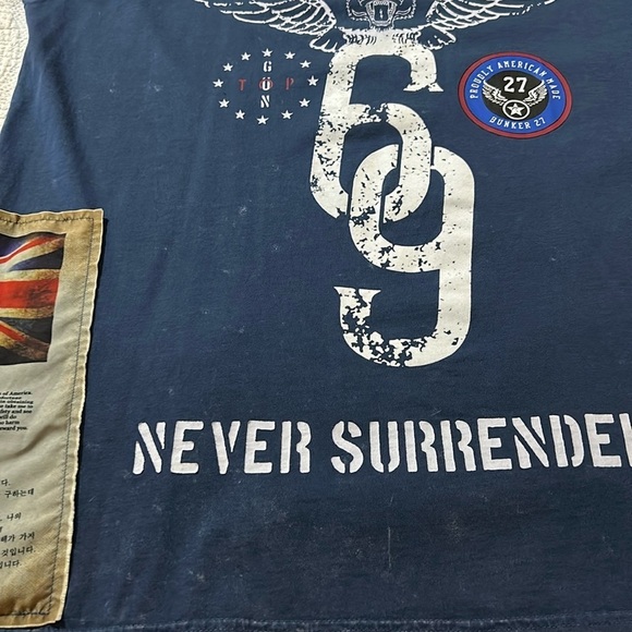 Top Gun Distressed Tee. 2X - Picture 5 of 8